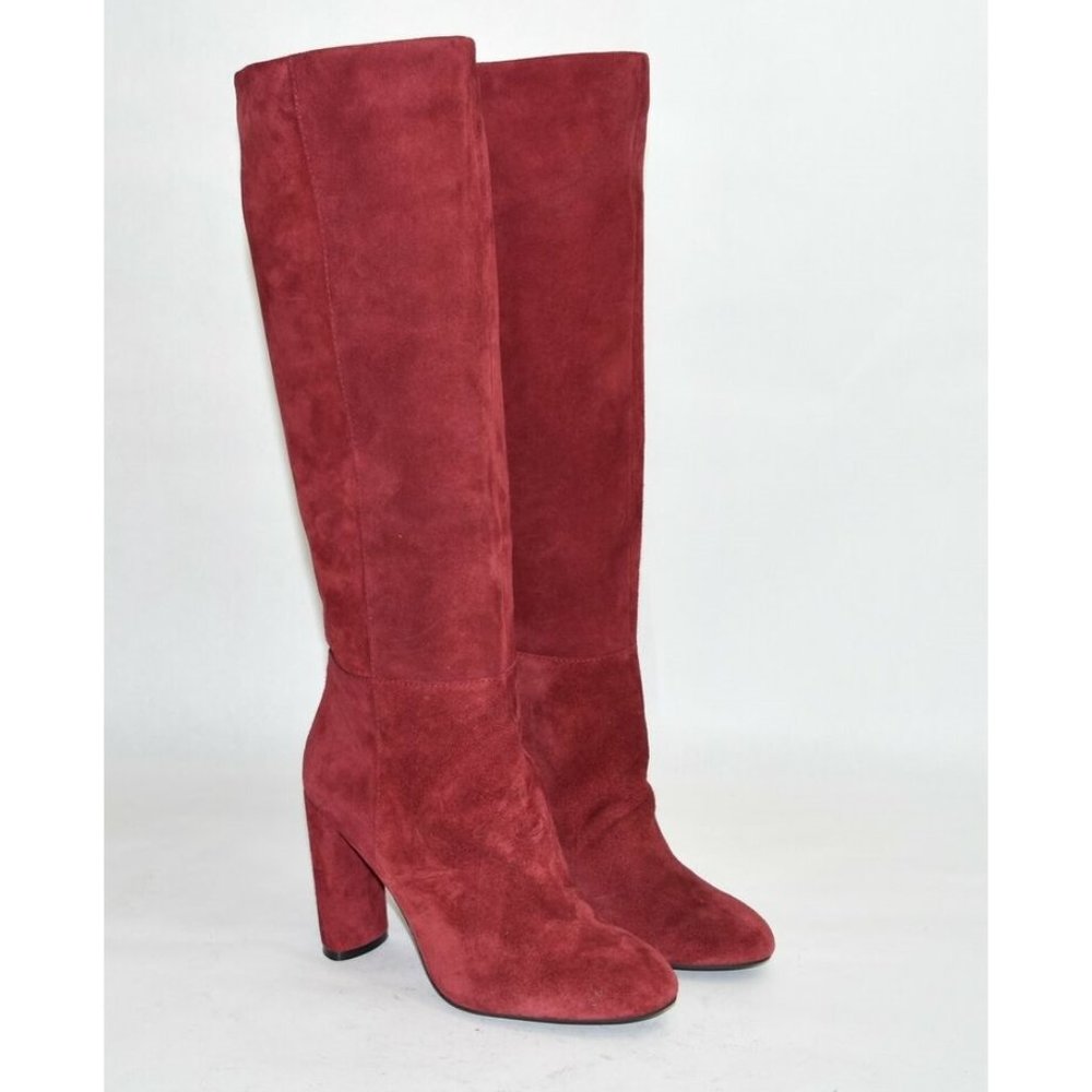 New! VINCE CAMUTO Femmie Tall Shaft Boot Red Suede Size 6.5 M T2 - Picture 3 of 8